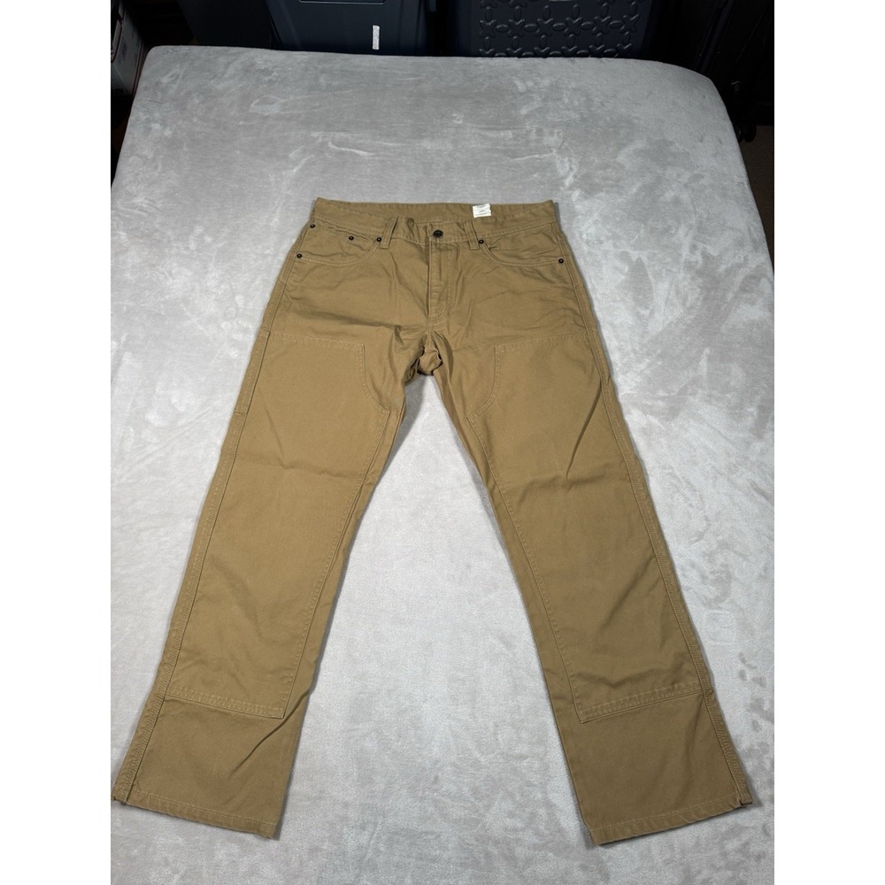 Filson Dry Tin Cloth Pants Mens 33x30 Gold Tan Double Knee Workwear 20155579